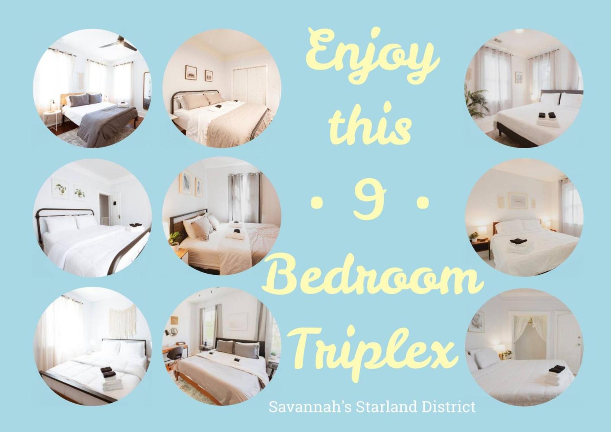 Private Triplex Sleeps 22 Starland District * Savannah